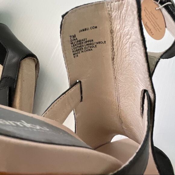🆕 Jambu Gina ankle strap peep toe platform sandal wood heel NWT sz 7 - Picture 11 of 11